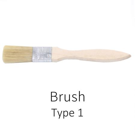 Various types of pig hair brushes